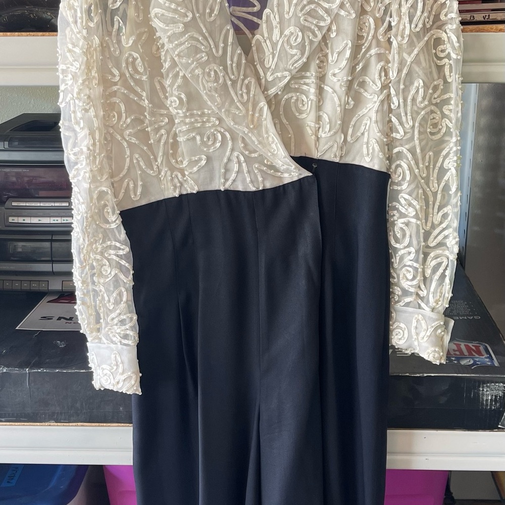 Elegant Black and White Jumpsuit